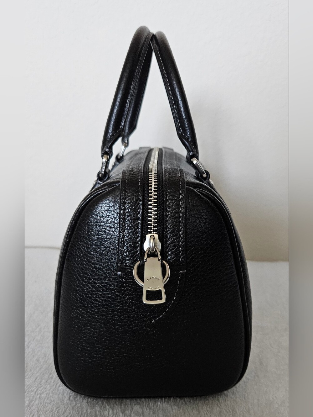 Coach Rowan Satchel Bag - Black With Silver Hardware - Picture 2 of 9
